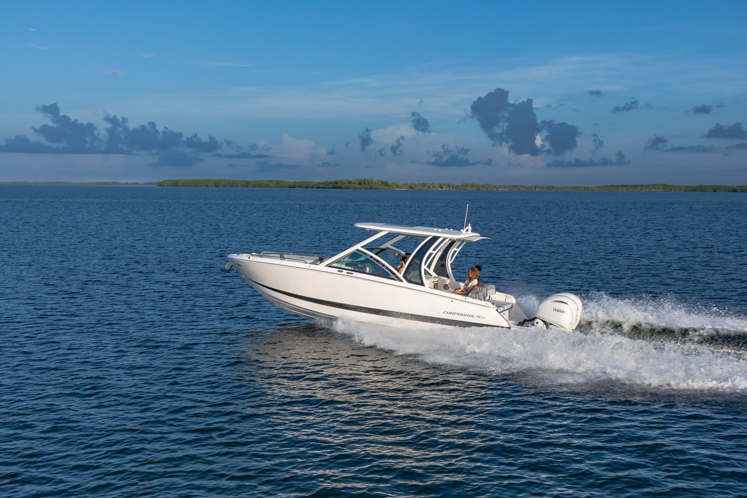 Chaparral boat on Lake Michigan